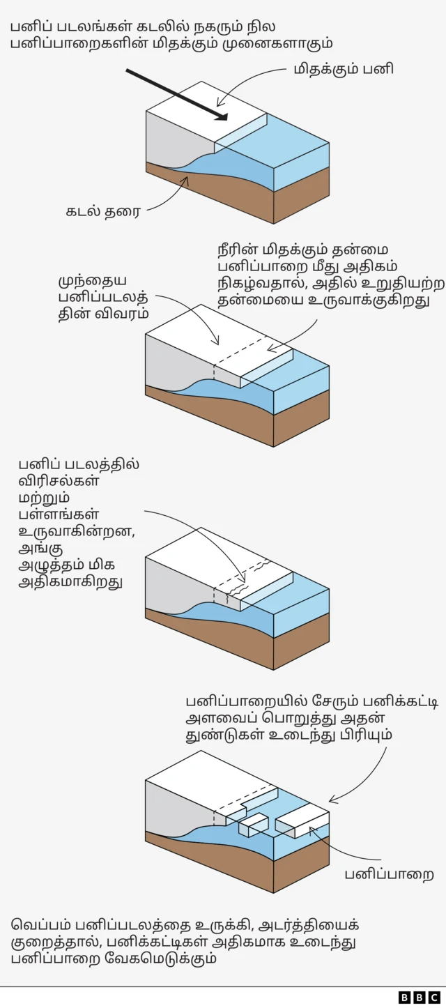 அழியும் நிலையில் சிங்கப்பூரைவிட 29 மடங்கு பெரிய ராட்சத பனிப்பாறை – விளைவு என்ன?