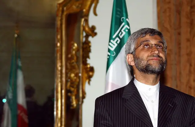 سعید جلیلی در جریان مذاکرات هسته‌ای یا خاویر سولانا در رم ایتالیا در سال ۲۰۰۷