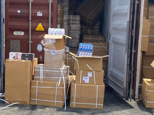 Container wit seized goods