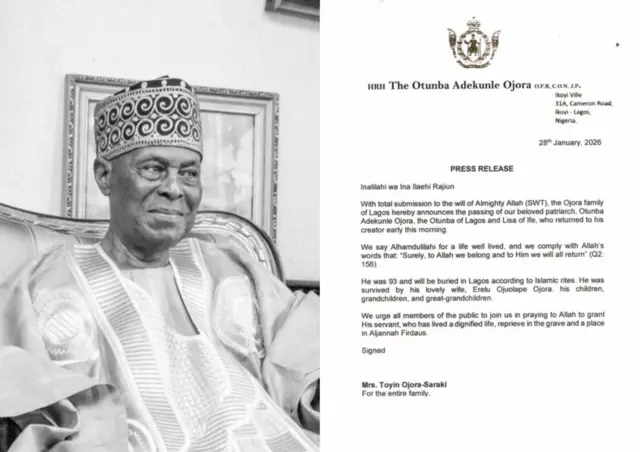 Aworan oloye Adekunle Ọjọra ati iwe atẹjade ti wọn fi sita.