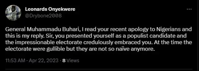 Buhari apology