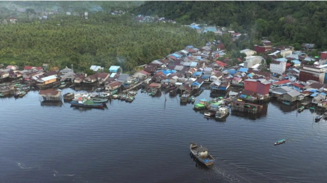 Aerial view of Batu Ampar village 