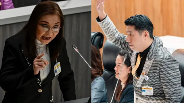 น.ส.นันทนา นันทวโรภาส (ซ้าย) นายพิสิษฐ์ อภิวัฒนาพงศ์