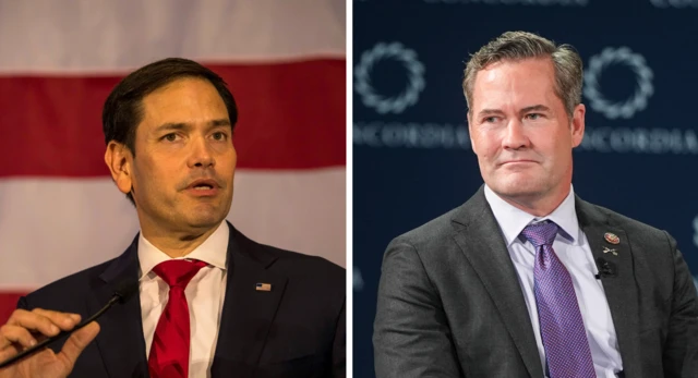 Ông Marco Rubio (trái), người được chọn làm ngoại trưởng, và ông Mike Waltz, người được chọn làm cố vấn an ninh quốc gia