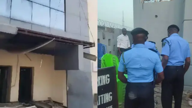 Aworan awọn ọlọpaa Ekiti ninu ile ifowopamọ ti adigunjale fọ