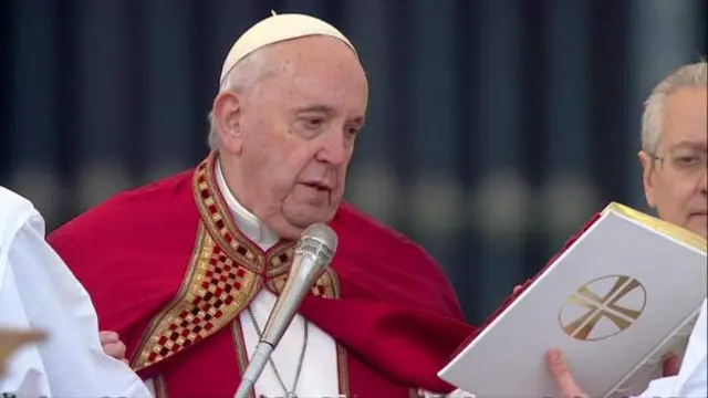 Pope Francis start di funeral Mass and im read di Penitential Act.