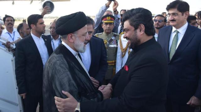सिंध के गवर्नर कामरान टेसोरी के साथ ईरान के राष्ट्रपति