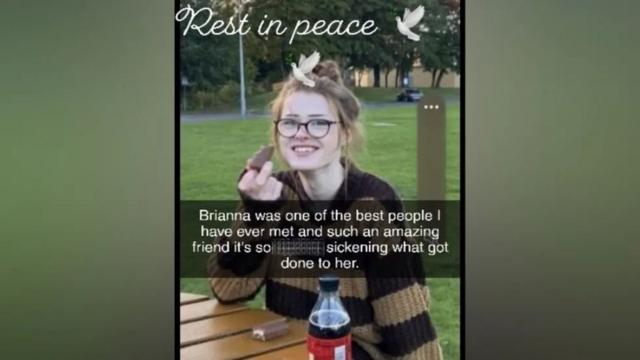 A menina X postou uma homenagem a Brianna no Snapchat após o assassinato