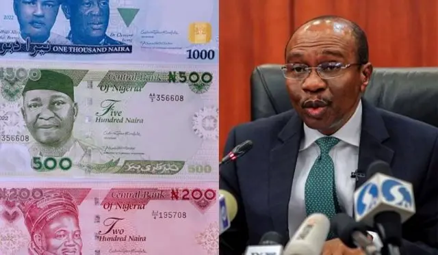 Owo tuntun pẹlu gomina banki apapọ Naijiria Godwin Emefiele 