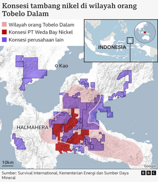 Konsesi tambang nikel di wilayah Tobelo dalam