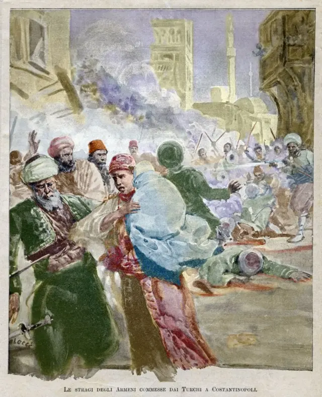 23-24 Nisan 1915 gecesini tasvir eden bir çizim