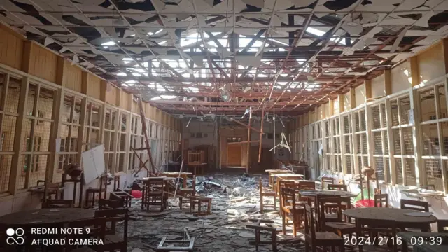 လက်နက်ကြီးကျတာကြောင့် ပျက်စီးသွားတဲ့ ကောလင်းမြို့ထဲက အဆောက်အဦ