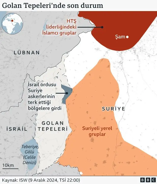 golan tepelerinde suriyede iktidar değişiminden bu yana yaşanan hareketlilik