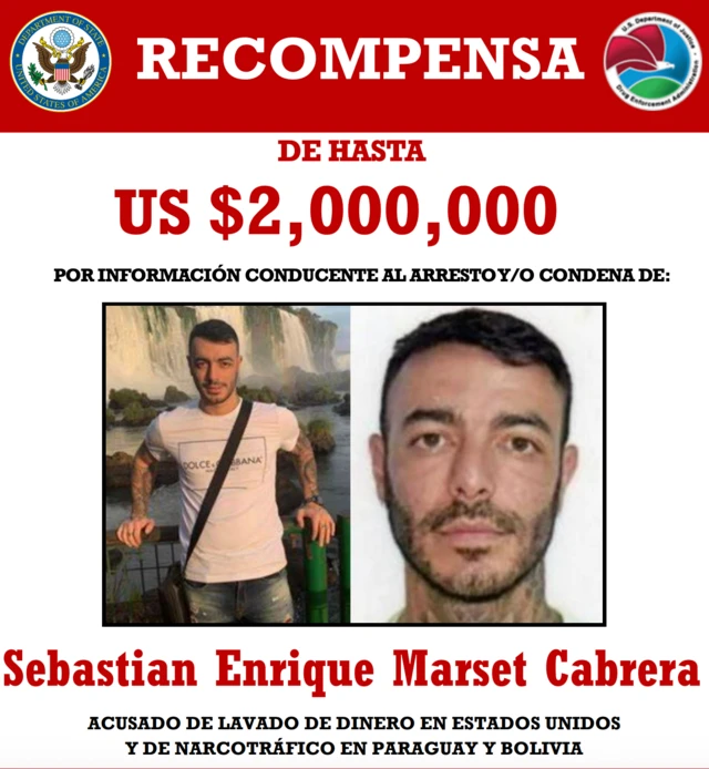 Imagen de la DEA de Sebastián Marset