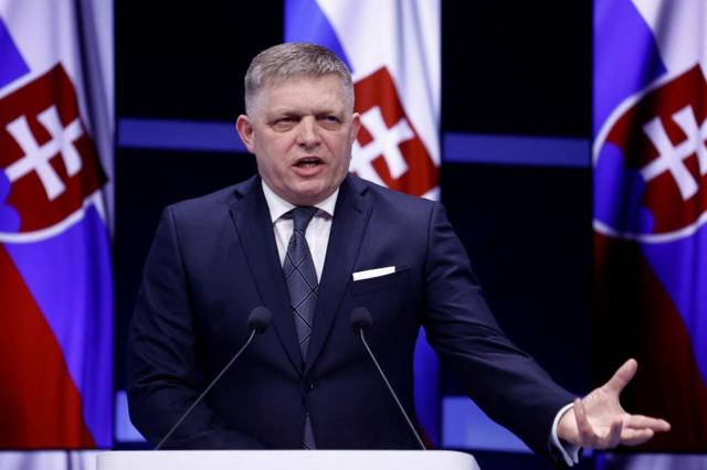 Ông Robert Fico phát biểu tại Hội nghị thượng đỉnh về năng lượng hạt nhân của Cơ quan Năng lượng Nguyên tử Quốc tế (IAEA) ở Bỉ vào tháng 3/2024