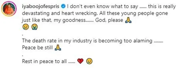 RIP post on Junior Pope