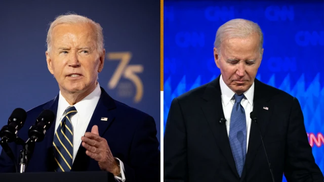 Phát biểu của Tổng thống Mỹ Joe Biden tại hội nghị thượng đỉnh NATO ngày 9/7 (trái) được cựu Chủ tịch Hạ viện Mỹ Nancy Pelosi đánh giá là “xuất sắc”, đặc biệt khi so sánh với buổi tranh luận tổng thống “thảm họa” trước đó.