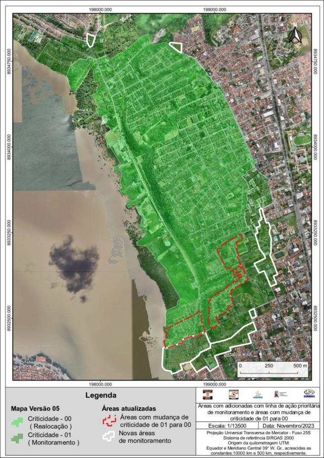 Mapa da Prefeituramega sena hoje acumulouMaceió mostra os bairros afetados