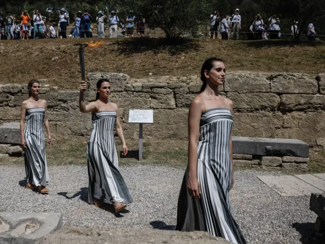 تمرین مراسم روشن کردن مشعل المپیک ۲۰۲۴ پاریس