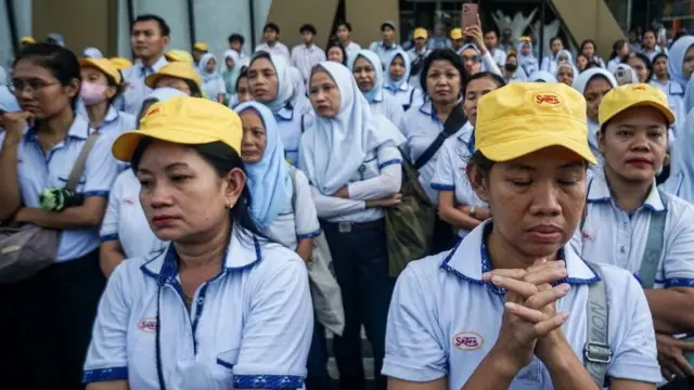 Para pekerja Sritex yang di-PHK. Pemerintah Provinsi Jawa Tengah mencatat lebih dari 10.000 pekerja Sritex yang di-PHK di awal 2025.