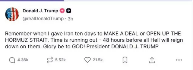 Ọrọ Aarẹ Donald Trump loju opo Truth