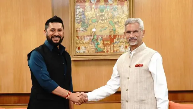 राष्ट्रिय स्वतन्त्र पार्टीका सभापति रवि लामिछाने र भारतीय विदेशमन्त्री एस जयशङ्कर