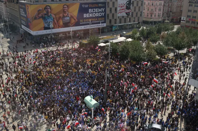 Protest antyimigracyjny w Katowicach, 19 lipca 2025 r. 