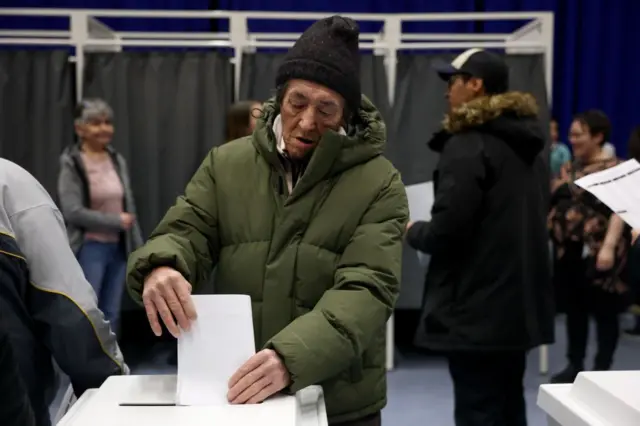 ناخب يدلي بصوته