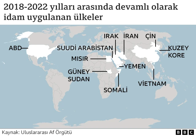 idam cezası uygulanan ülkeler