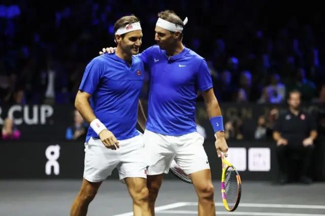 Nadal y Federer junto en la Laver Cup.