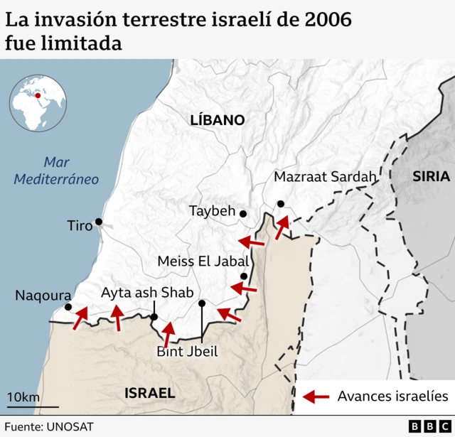 Mapa de la invasión de 2006