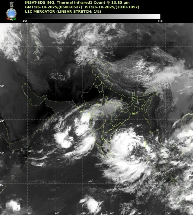 હવામાન વાવાઝોડું ચક્રવાત મોંથા મોન્થા, બંગાળની ખાડીમાં ચોમાસા પછીનું વાવાઝોડું, અરબ સાગરમાં ડિપ્રેશન, ગુજરાતમાં વરસાદ, બીબીસી ગુજરાતી હવામાન સમાચાર