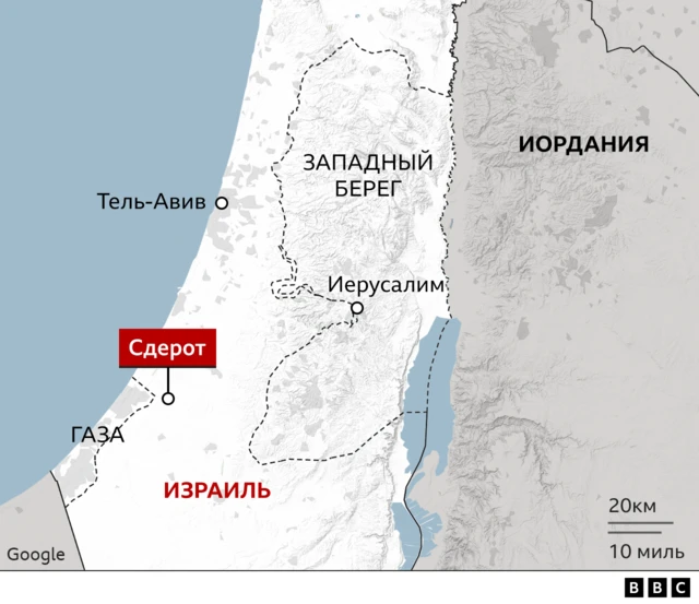 карта - Газа, Сдерот