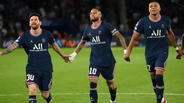 Messi Neymar and Mbappe