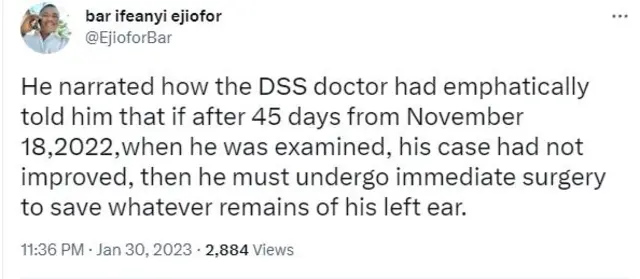 Ihe Ejiofor dere maka ọnọdụ ahụike Nnamdi Kanu