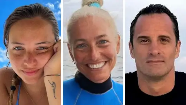Giorgia Sommacal, jej matka Monica Montefalcone oraz instruktor nurkowania Gianluca Benedetti.