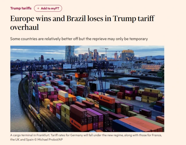 Reprodução de artigo no site do Financial Times