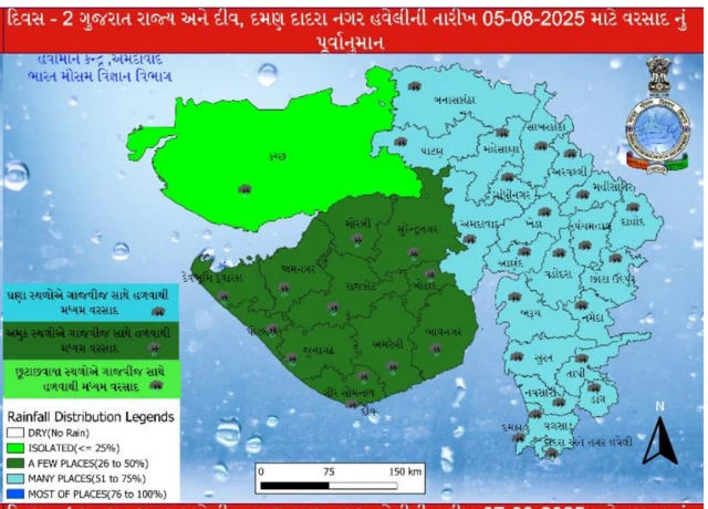 બીબીસી ગુજરાતી હવામાન વરસાદ ચોમાસું વેધર અપડેટ ઉત્તર ગુજરાત સૌરાષ્ટ્ર કચ્છ