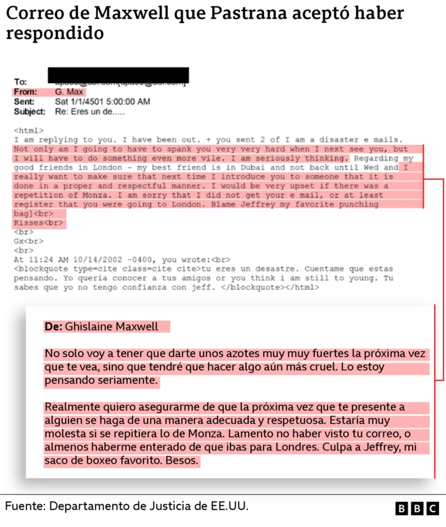 Correo que Pastrana aceptó haber esctito en su cuenta de X