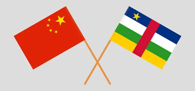 Drapeaux chinois et Centrafricain