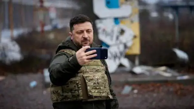 Кадр із відео, знятого Зеленським у Куп'янську