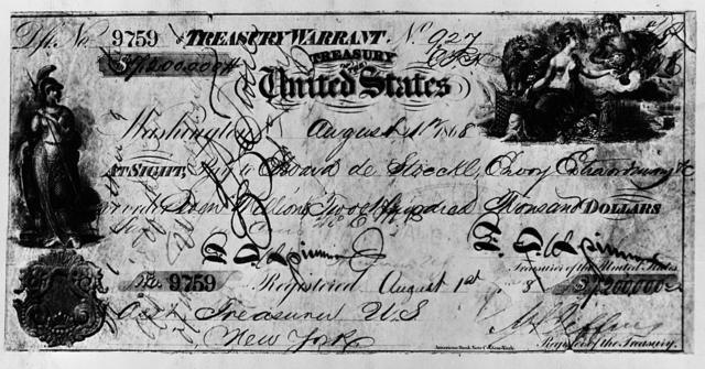 El cheque de US,2 millones con el que Estados Unidos compró Alaska.