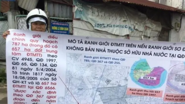 Biểu ngữ người dân Thủ Thiêm dăng trước khi chính quyền TP HCM gặp dân hồi năm 2018