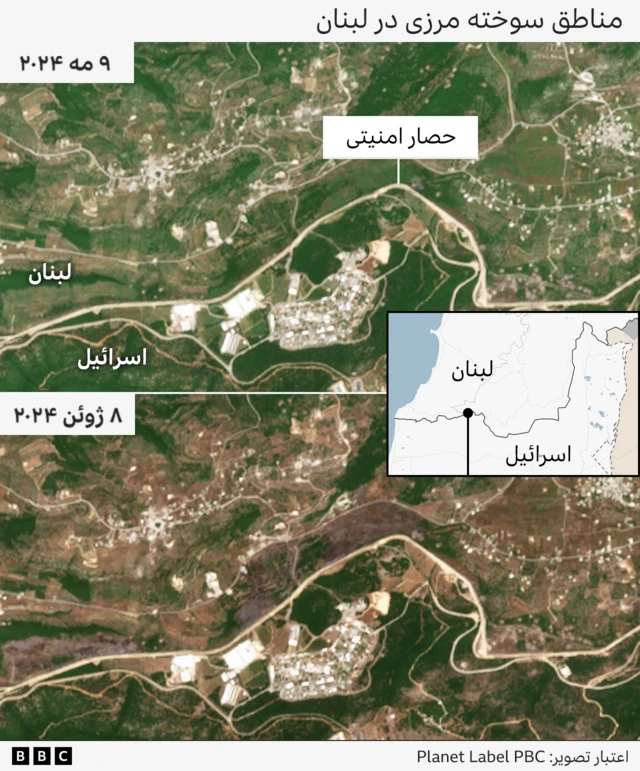 نقشه لبنان و اسراییل