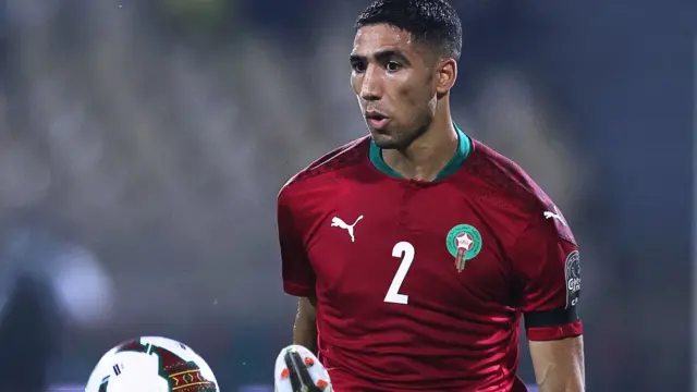Achraf Hakimi in action for Morocco