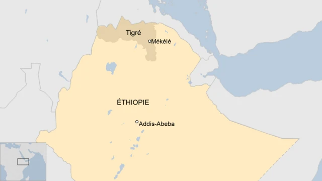 Carte du Tigré en Ethiopie.