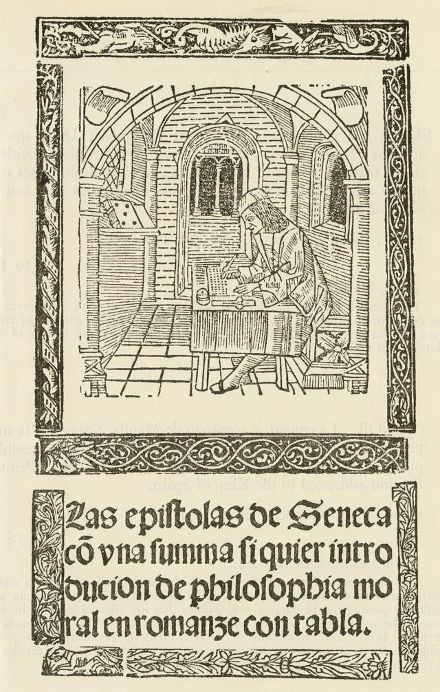 Publicación antigua de las epístolas morales de Séneca en español.