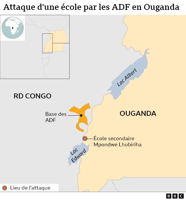 Carte de la zone d'attaque.