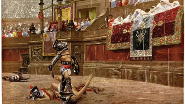 Ilustrasi pertarungan gladiator