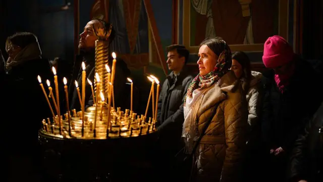 Різдвяна служба в одному з київських храмів у ніч на четвер